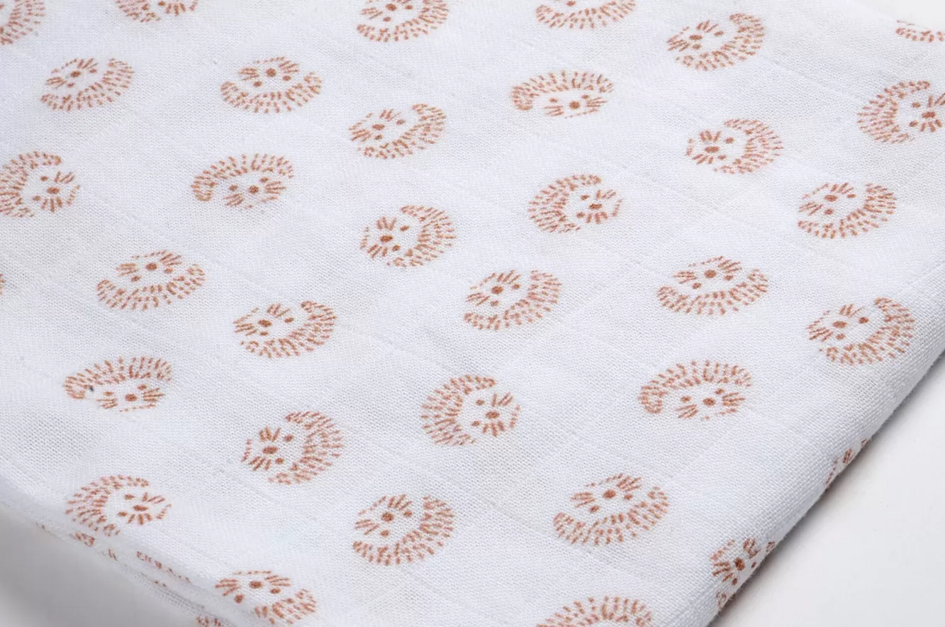 BÉABA Accessoires De Toilette-Lot De 3 Langes En Coton Hedgehog
