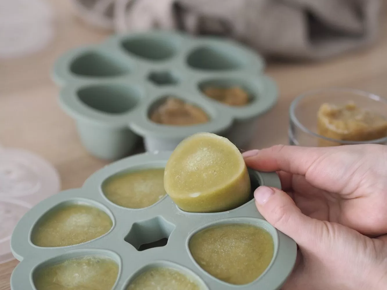 BÉABA Pots De Conservation-Multiportions Silicone 6 X 150 Ml Sage Green