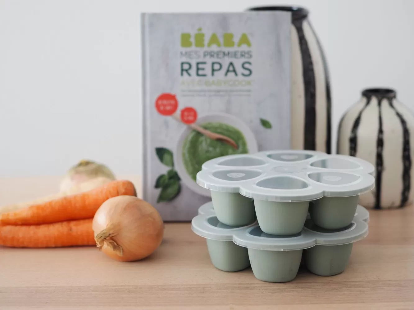 BÉABA Pots De Conservation-Multiportions Silicone 6 X 90 Ml Sage Green